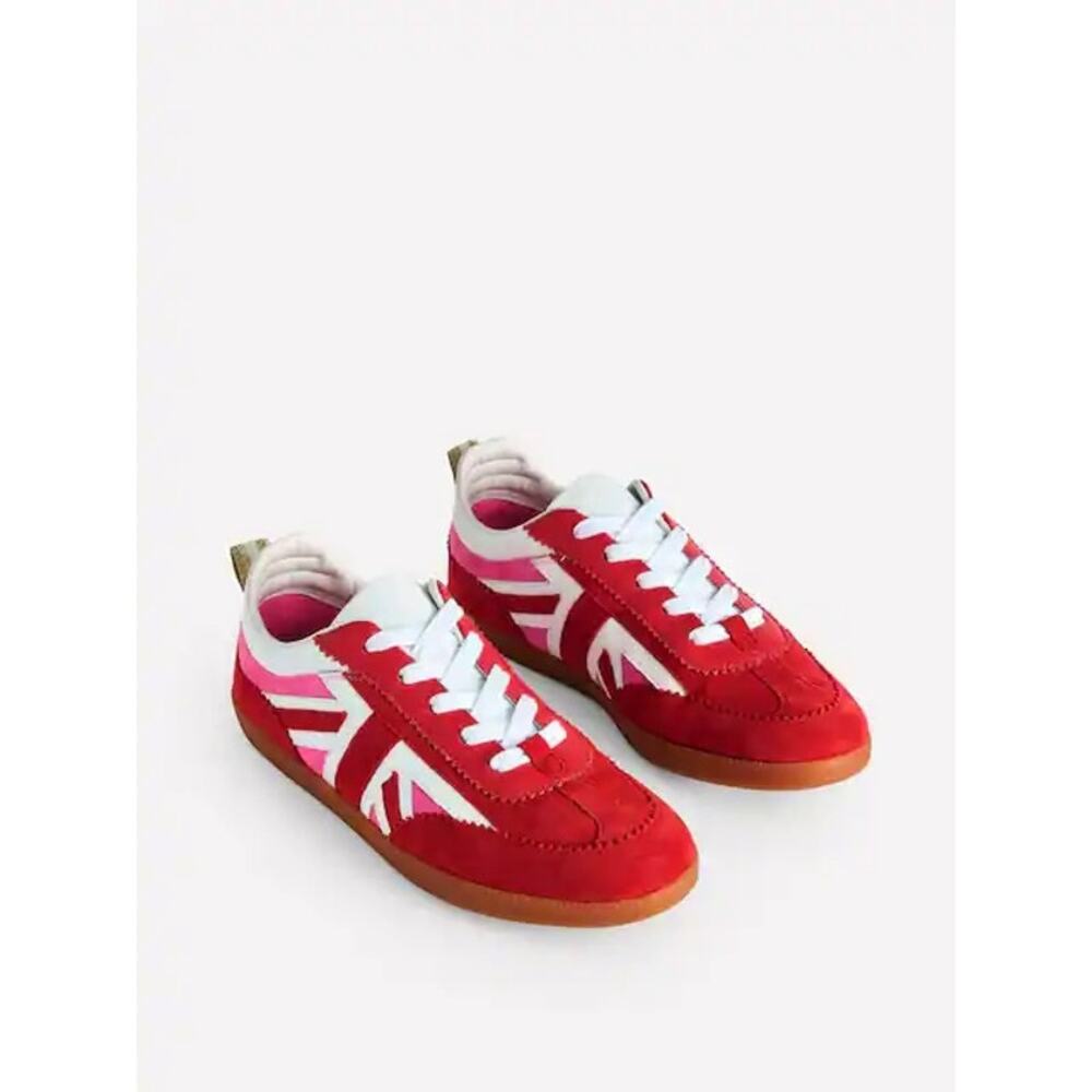 Boden Red and White Athletic Sneakers